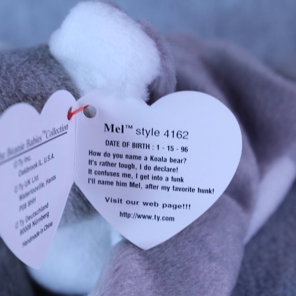 TY‎ MEL the KOALA BEAR Laying Down #4162 Beanie Babies 1-15-1996 VINTAGE NWT - Picture 6 of 6